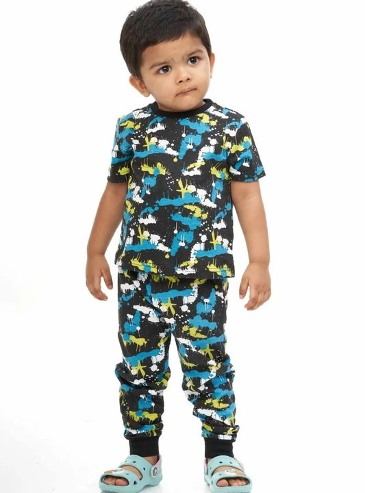 Boys Pyjama Set |  Black Melange