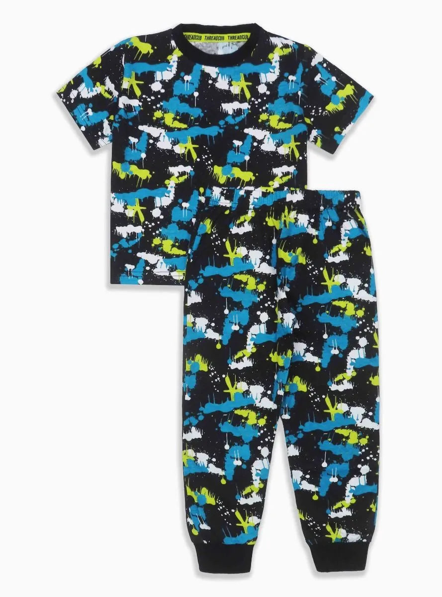 Boys Pyjama Set |  Black Melange