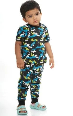 Boys Pyjama Set |  Black Melange