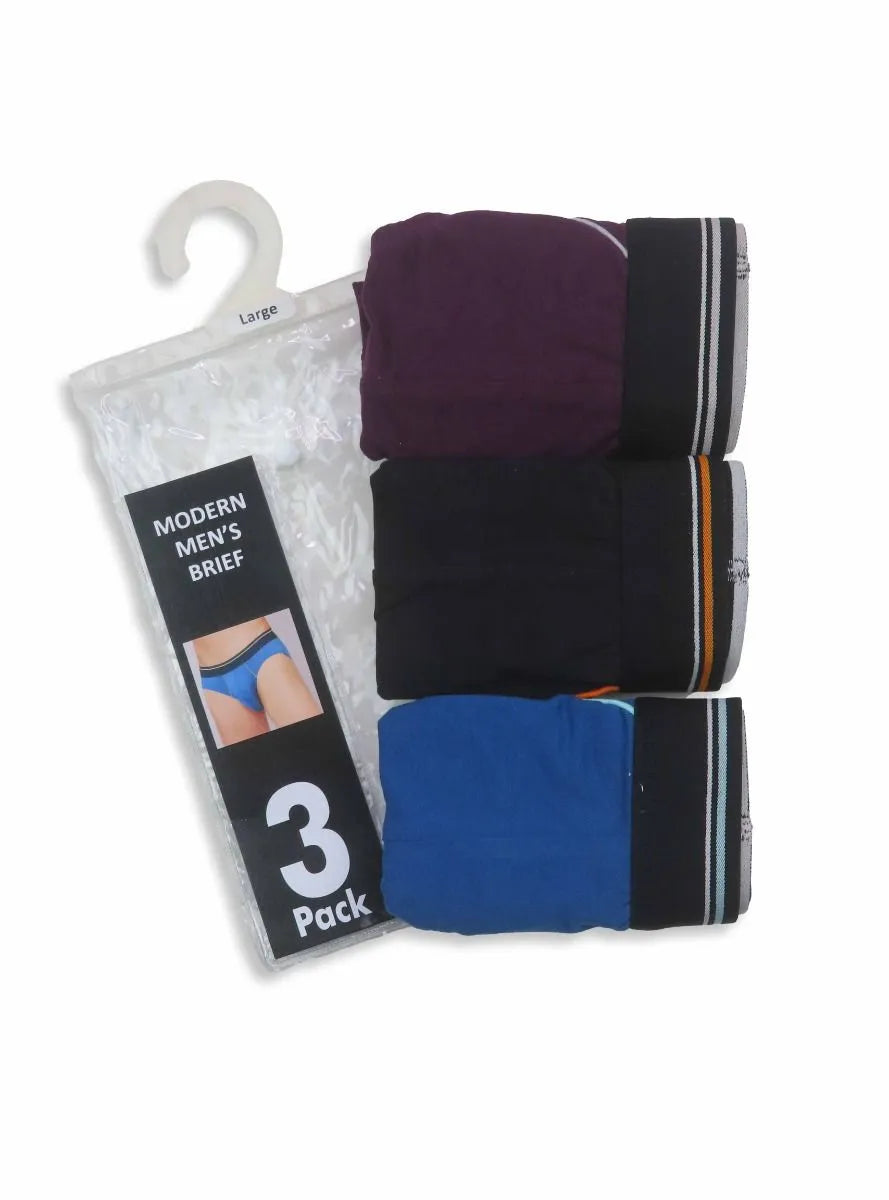 Mens 3 Pack Outer Elastic Briefs