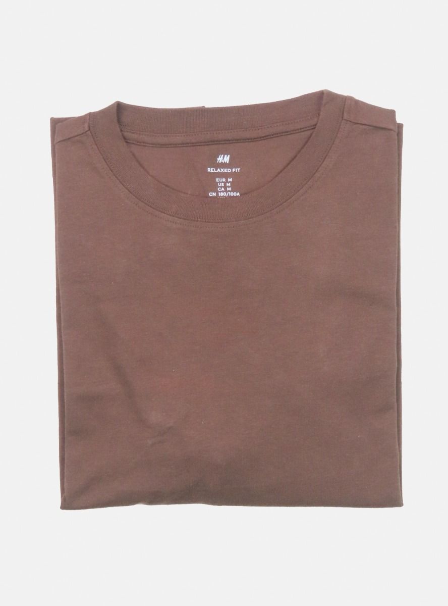 Mens Fit Long Sleeve T Shirt Brown