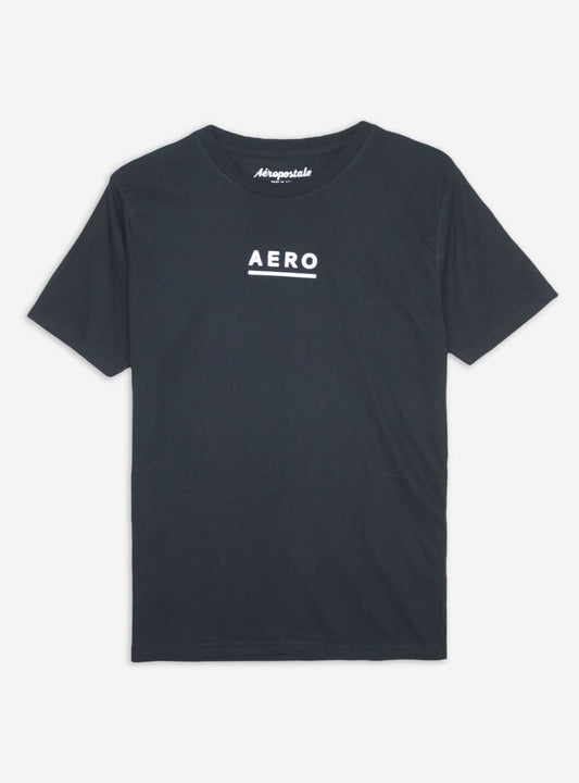 Mens Black Aero Print T Shirt