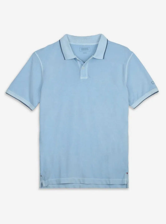 Mens Short Sleeve Aqua Polo