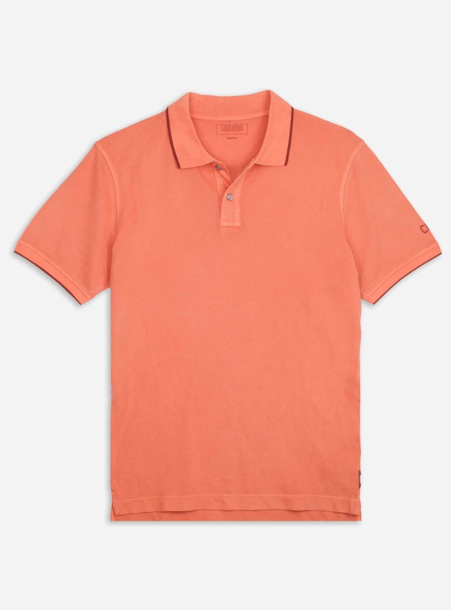 Mens Short Sleeve Orange Polo