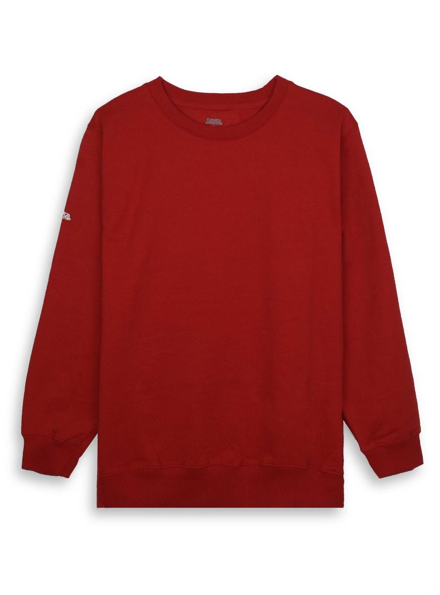 Men Pullover Fleece Red Sweatshirt