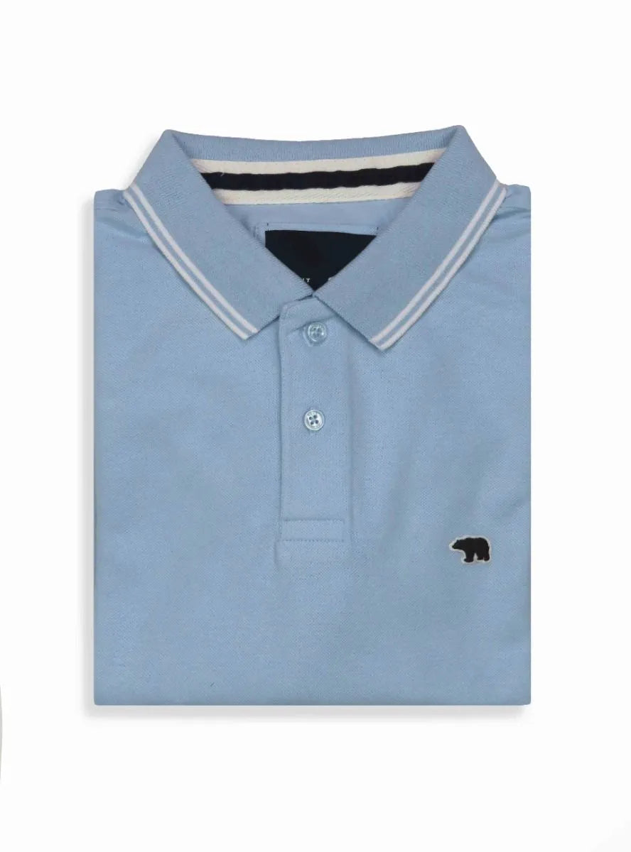 The Bear House Ice Blue Long Sleeve Polo T-Shirt