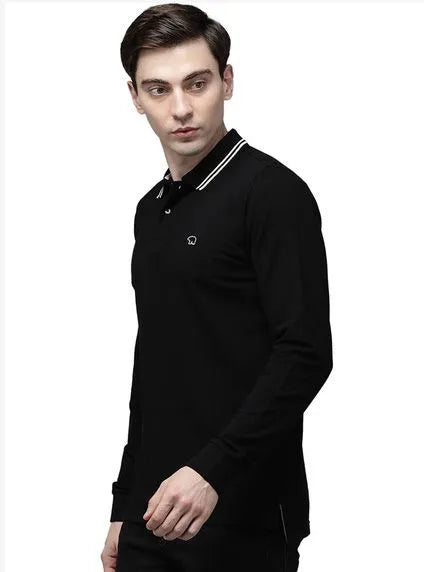 The Bear House Black Long Sleeve Polo T-Shirt