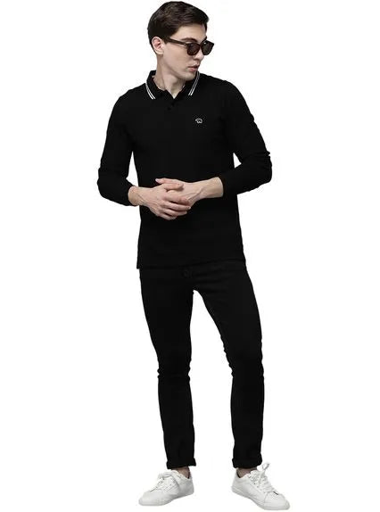 The Bear House Black Long Sleeve Polo T-Shirt