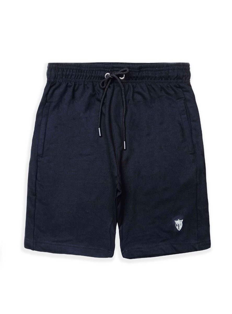 Mens French Terry Black Shorts