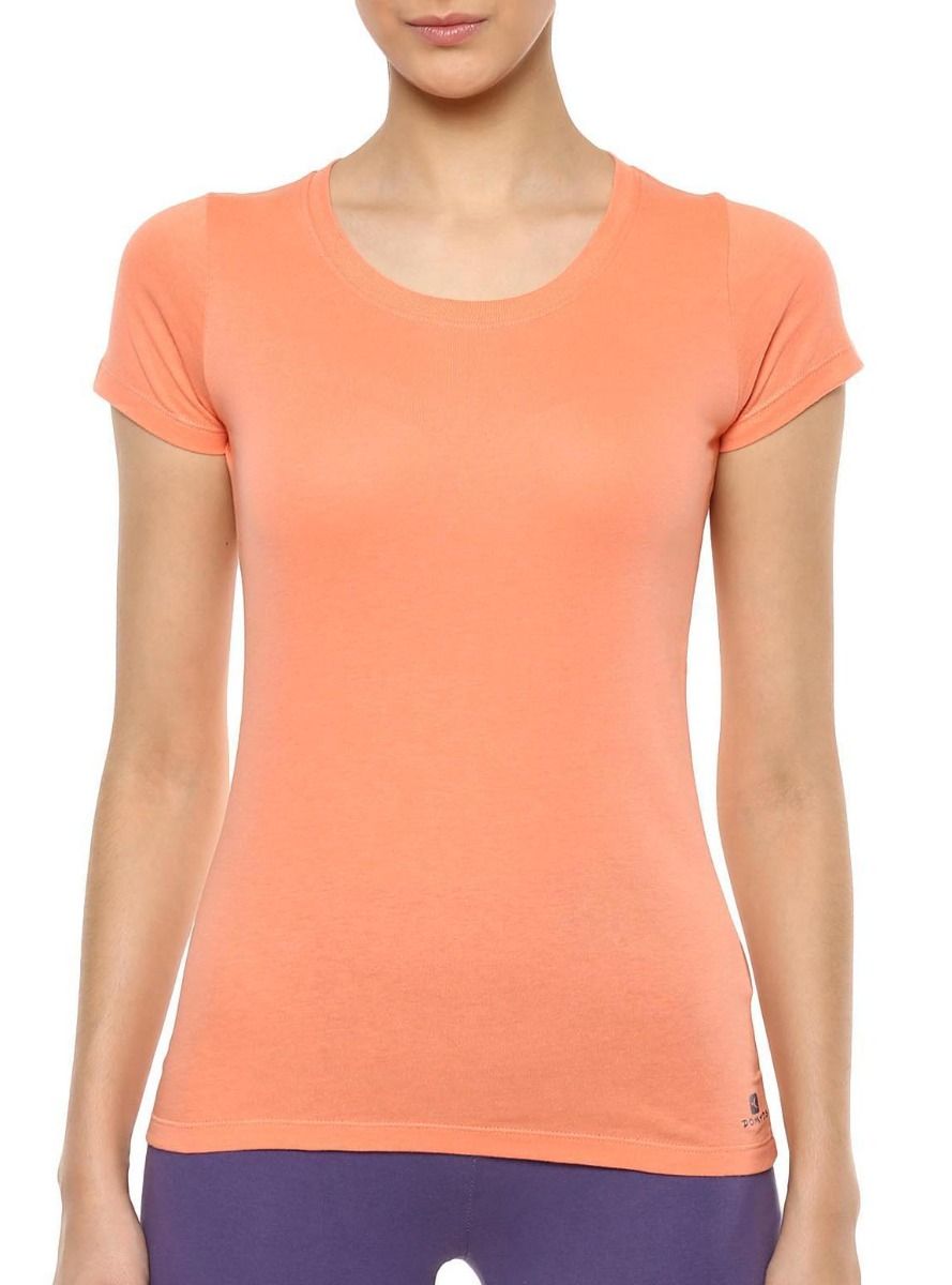 Ladies Sporty Fitness Orange T Shirt