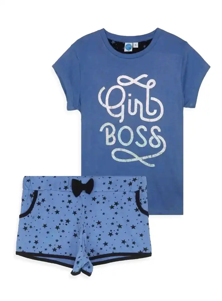 Ladies Blue Shorty Pyjama Set