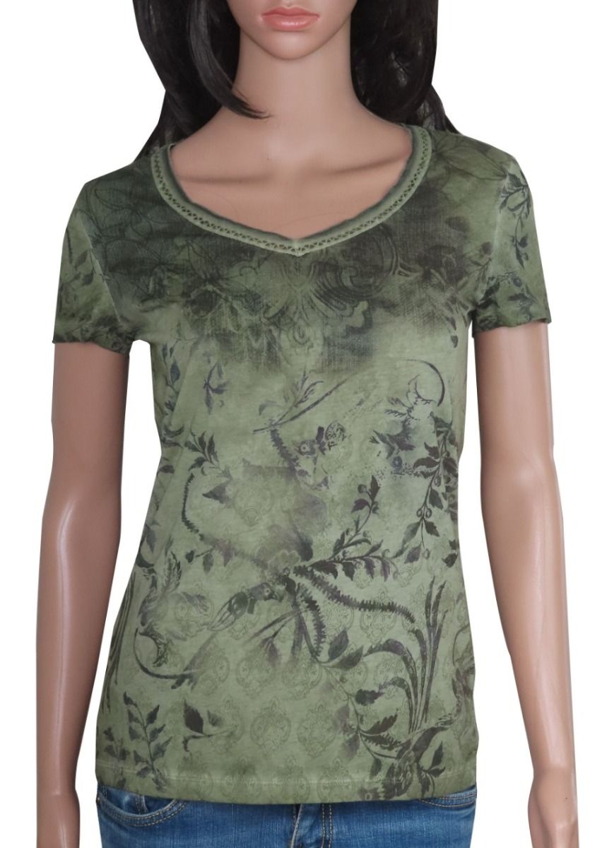 Ladies Printed V Neck Top