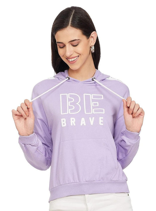 Ladies Hooded Pullover Sweatshirts Lilac