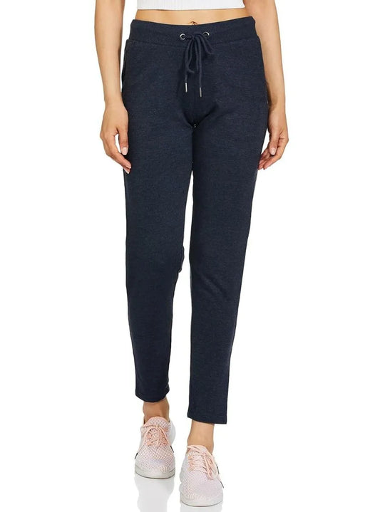 Ladies Solid Denim Melange Track Pant