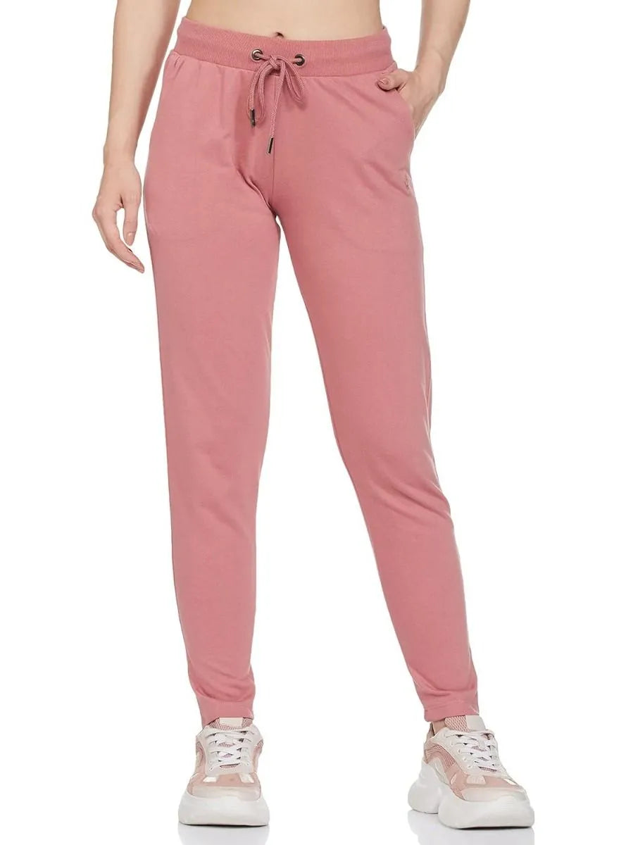 Ladies Solid Pink Track Pant