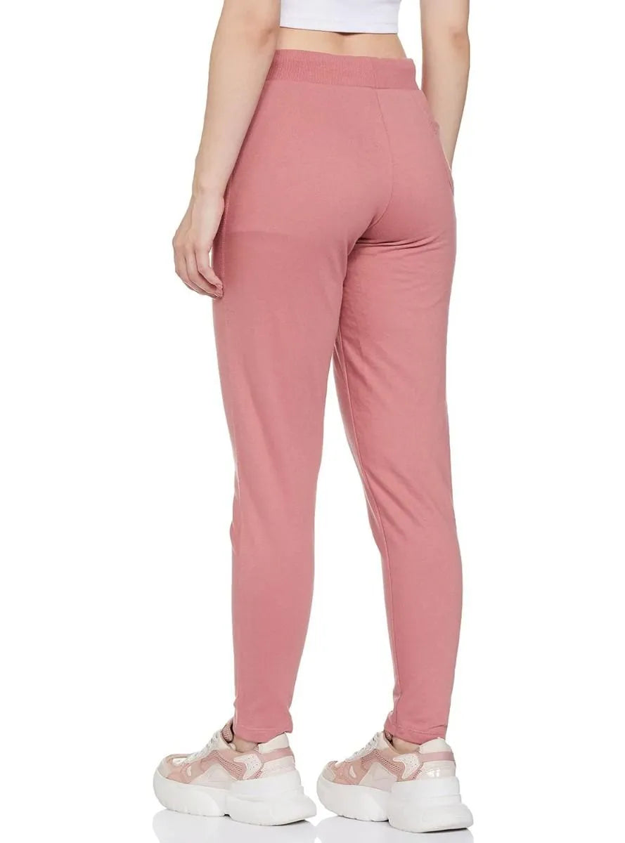 Ladies Solid Pink Track Pant