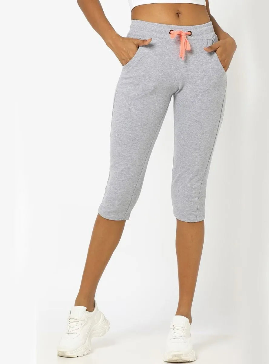 Ladies French Terry Grey Melanghe Capri