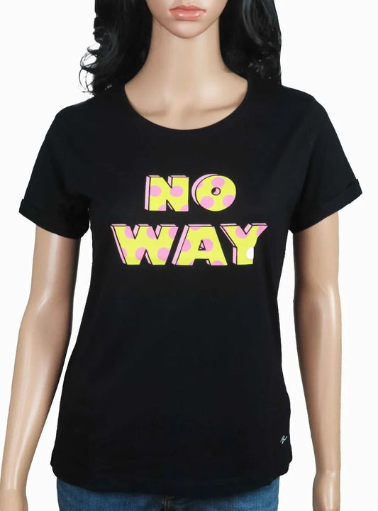 Ladies Printed Black T Shirt